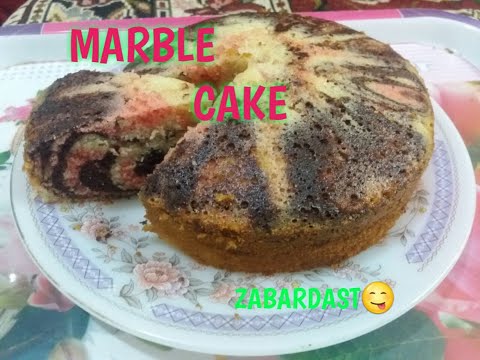 HOW TO MAKE PINK WHITE CHOCOLATE MARBEL  CAKE