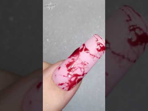 Blood splatter nail art 🩸 Quick and easy nail tutorial #shorts #nailart #nailstutorial #nailsvid