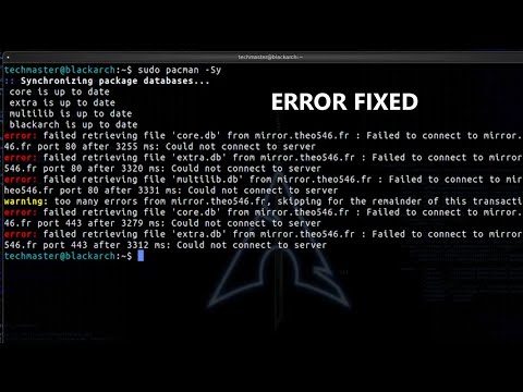 Failed to connect to mirror, Arch linux update issue fixed.