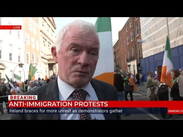 Cllr Malachy Steenson Speaks about Immigration on GBNews at the Dublin Protest