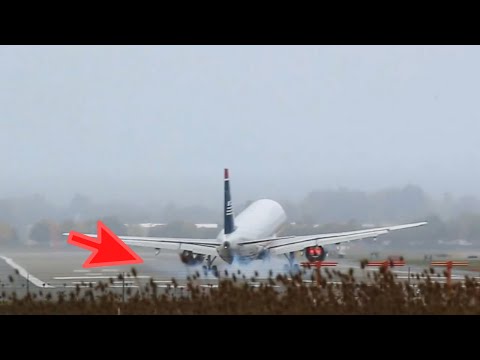 A320 Hard Landing with Crosswind