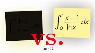 feynman technique for integration, integral of (x-1)/ln(x) from 0 to 1