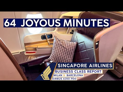 SINGAPORE AIRLINES A350 Business Class 🇮🇹⇢🇪🇸【4K Trip Report Milan to Barcelona】Europe's BEST!