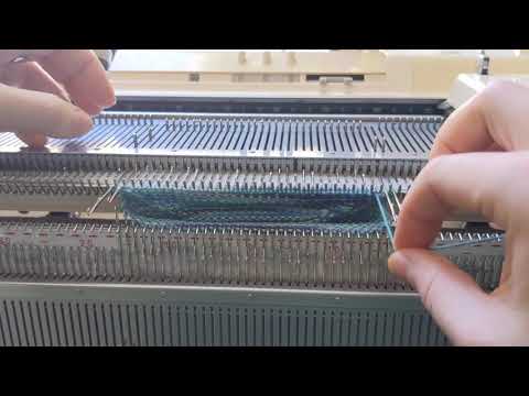 Making a sock on a Brother KH-910 with ribber attachment
