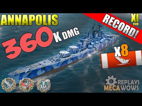 SUPERSHIP Annapolis 8 Kills & 360k Damage | World of Warships Gameplay 4k