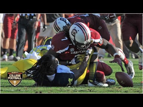 Jadeveon Clowney unleashes vicious hit vs. Michigan in 2013 Outback Bowl | ESPN Archives