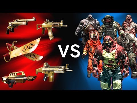 Dead Trigger 2 | All Golden Weapons vs All Bosses - Lomelvo