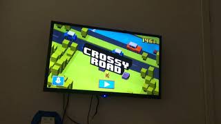 Playing Crossy road on my tv