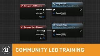 If all widget input control are localised in the Controller blueprint, how would you pause the game without loosing access to the controller input then? I guess you'd have to go for "UI only mode" and use the function overide "on key down" you described  at ... But that looks a bit painfull. I'll give it a try though.（00:05:00 - 00:44:58） - Gamepad Support for UMG | Community Led Training | Unreal Engine