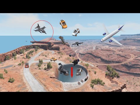Cars vs Huge Water Potholes #1- BeamNG Drive - 🔥 ULTIMATE Edition Compilation