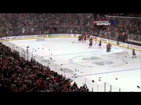 Briere Scores in OT, Notches Hat Trick 1/7/2012 [HD]
