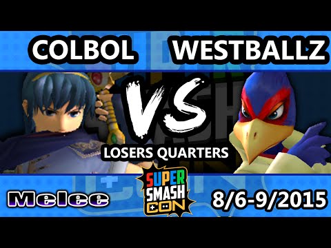 Super Smash Con - Westballz (Falco) Vs. Colbol (Marth, Fox) - Losers Quarters