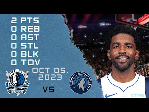 Kyrie Irving player Highlights MAVERICKS vs TIMBERWOLVES NBA preseason game 05-10-2023