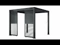 Heavy Duty Aluminium Single Slatted Adjustable Pergola Screen in Charcoal