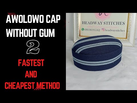 Diy: How to make Awolowo cap (Yoruba hat) without gum | cutting and sewing Ebuka's cap 