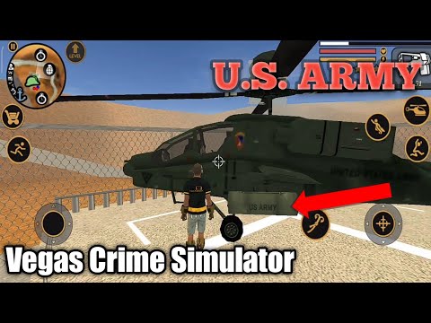 US Army Helicopter in Vegas Crime Simulator Gameplay.