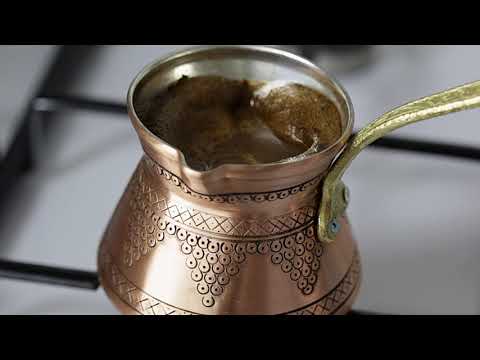 Turkish Copper Coffee Pot (Grape Design), Make Great Coffee with a Copper Pot
