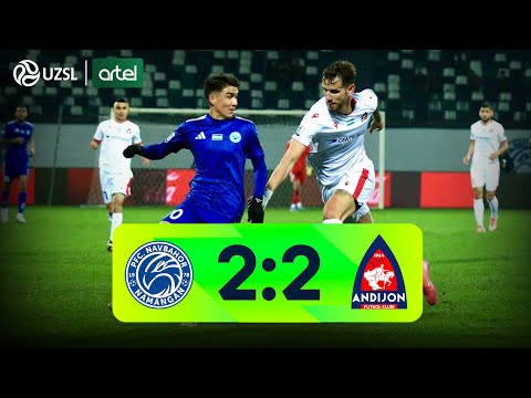 Superliga 3-tur. Navbahor - Andijon bahsida kiritilgan gollar va xavfli vaziyatlar (Highlights)