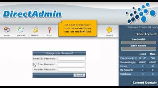 Uw wachtwoord veranderen in Direct Admin