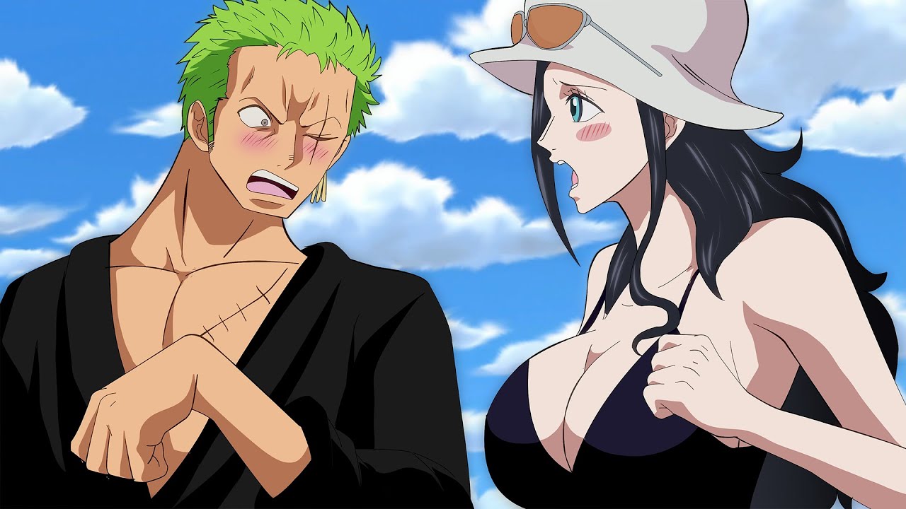 Reação de Nico Robin quando Zoro revela que se sacrificou por ela e Luffy em One Piece