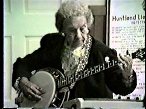 really old lady playing banjo