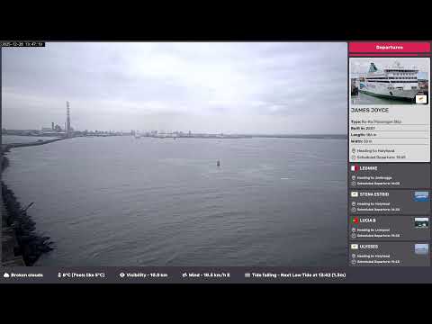 Dublin Port Poolbeg Lighthouse View: Live Ship Movements on the River Liffey