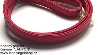 Kožený popruh červený "LAHTON" na kabelku, tašku - polotovar.