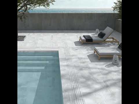 Carrelage sol extérieur effet Pierre de Bali Ubud blanc R11 30*60cm