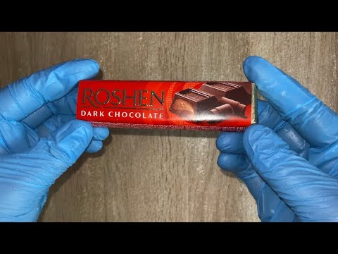 ROSHEN dark chocolate — presentation, unboxing, ASMR and crushing
