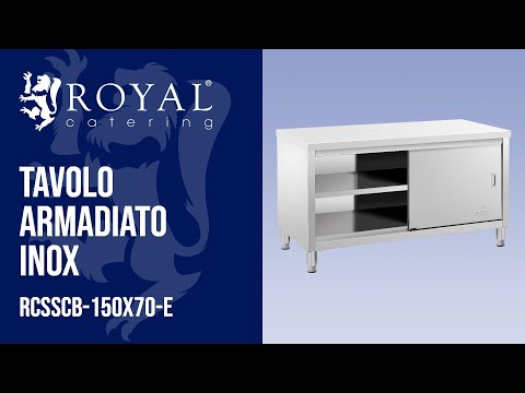 Video - Tavolo armadiato inox - ECO - 150 x 70 cm - 600 kg - Royal Catering