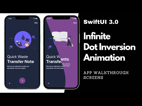 SwiftUI infinite Dot Inversion Animation - App Walkthrough Screens - SwiftUI Tutorials