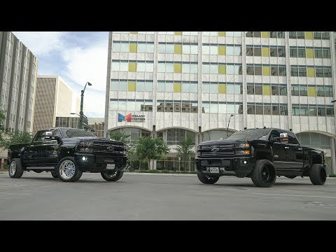 TWO BLACKED OUT CHEVY DURAMAX 2500's on WIDE American Forces Cruise West Texas!