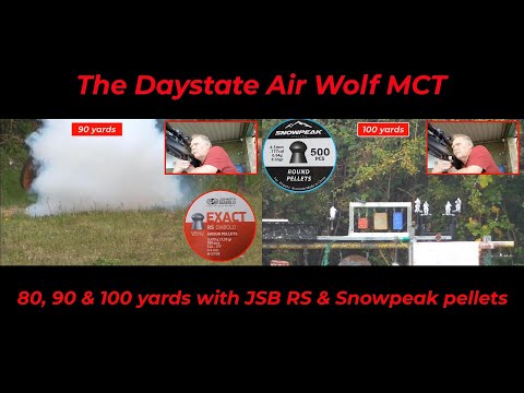 The Daystate Air Wolf MCT. Long range work with JSB RS and Snowpeak pellets.