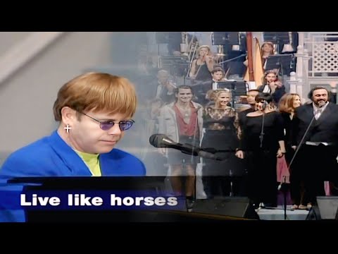 Live like horses. Elton John, Pavarotti & Friends (Live HD)