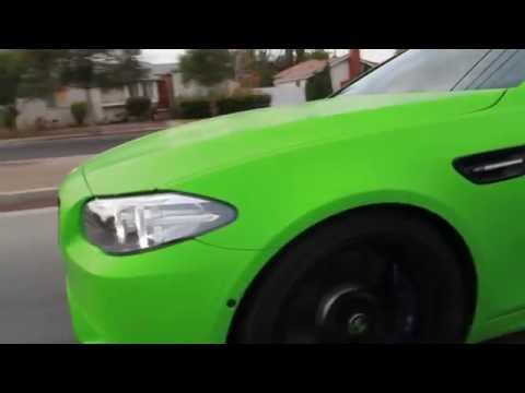 Unique Auto Films - 2015 BMW F10 M5 Matte Lime Green Vinyl Wrap