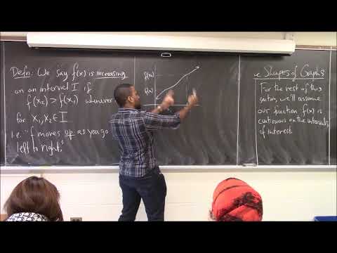 Math 1206-R04 Lecture 25 - Intervals of increase and decrease; Concavity, part 1