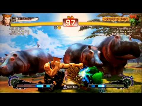 SSF4 AE:2012 ACE E I RI N (Guile) vs sasuke0924 (Blanka)