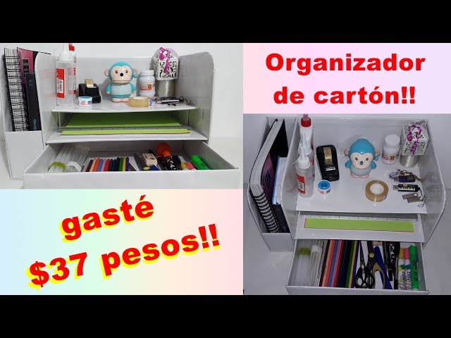Vídeo relacionado con Organizador de escritorio de madera para escritorio DIY organizador de escritorio, gran capacidad, caja de almacenamiento de papelería con cajón para el hogar, la oficina y la escuela (B17 negro)