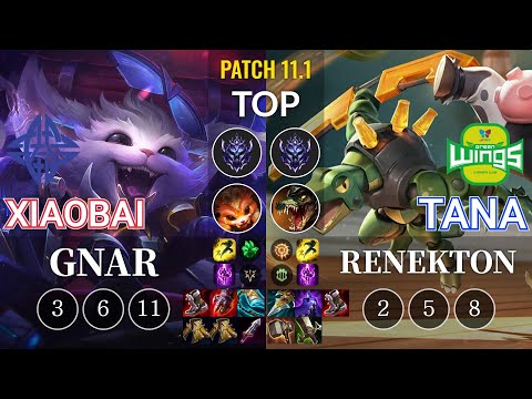 ES Xiaobai Gnar vs JAG TaNa Renekton Top - KR Patch 11.1