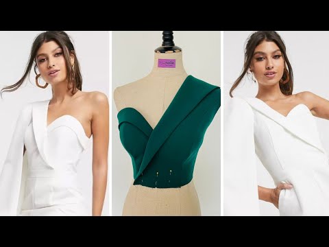 ONE SHOULDER BLAZER AND BUSTIER TOP/ Full Tutorial #diybustier