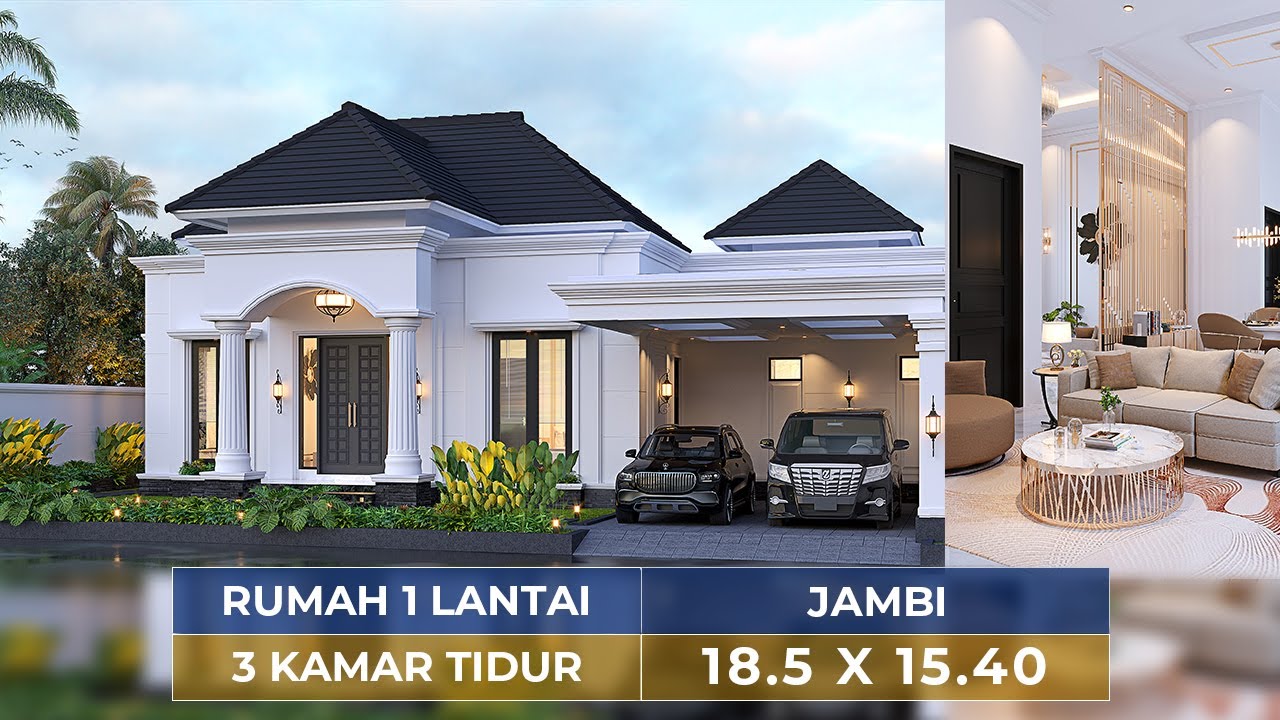 Video 3D Desain Rumah Klasik 1 Lantai Bapak AD 1440 - Jambi