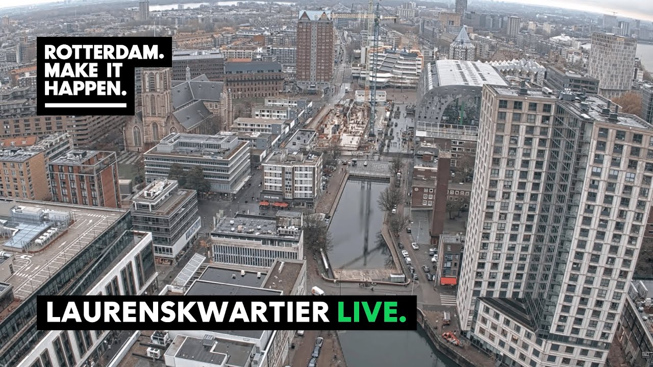 Live webcam view of Laurenskwartier Skyline Over the Binnenrotte