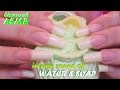 ASMR Binaural Water Sound Scraping Tapping Scratching A Bath Salt Soap With Natural Long Nails