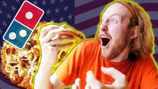 AMERICAN tries Domino's India 🍕 Review 🍕 BURGER Pizza at Indian Dominos