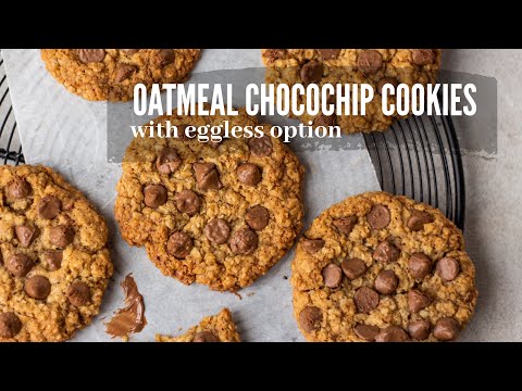 OAT-CHOCOLATE CHIP COOKIES with EGGLESS option | self isolation baking recipes