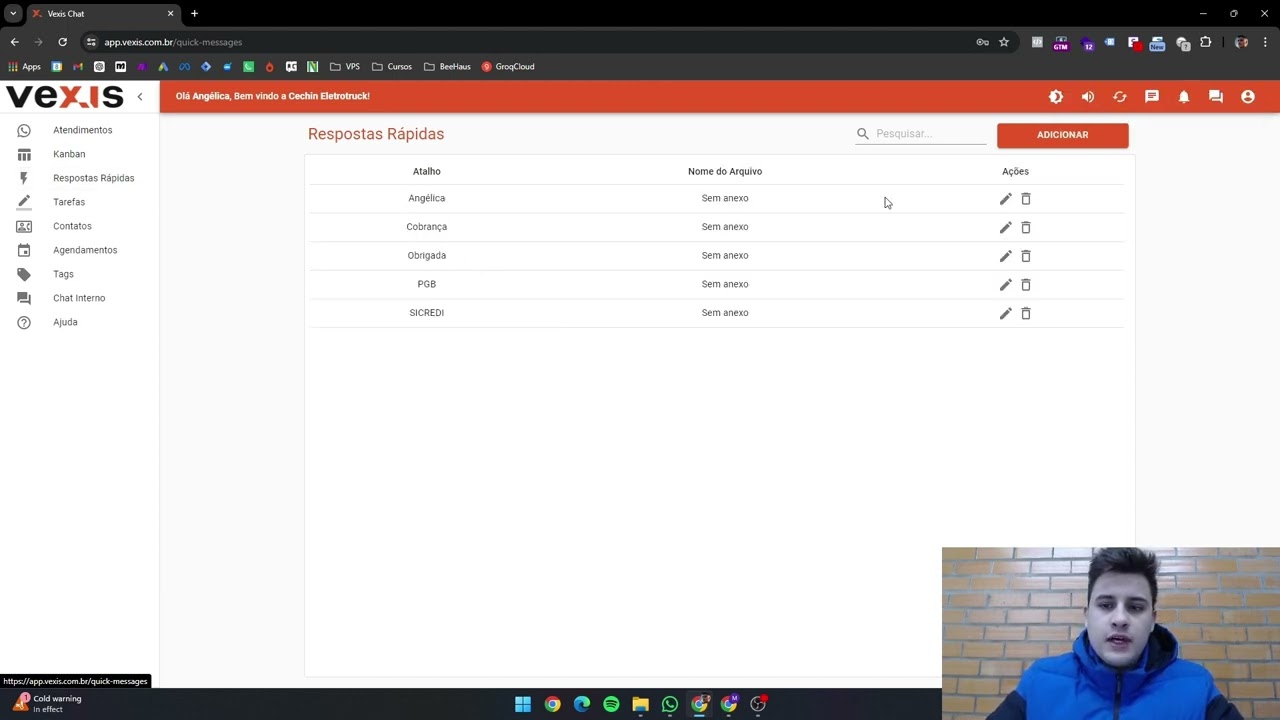 Visão geral Vexis Chat