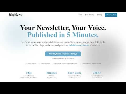 HeyNews Launches Voice-Trained AI Newsletter Platform After Producing Nearly 600 Internal Issues