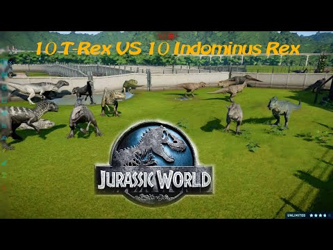 Jurassic World Fight Club!! 10 T-Rex vs 10 Indominus Rex