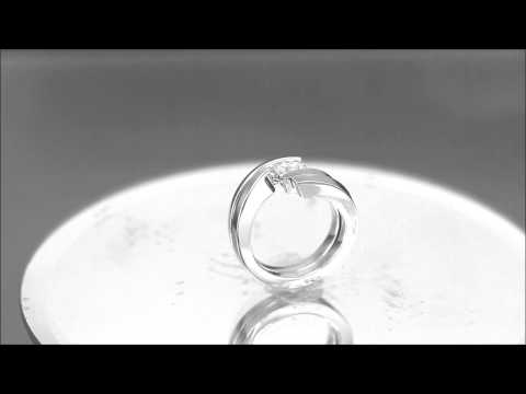 14K WHITE GOLD PRINCESS DIAMOND ENGAGEMENT RING BAND TENSION 0.75CT - KNR INC - 736N