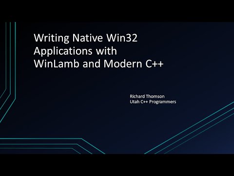 Writing Native Win32 Applications with WinLamb and Modern C++
